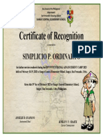 CERTIFICATE OF RECOGNITION BSP Teachers