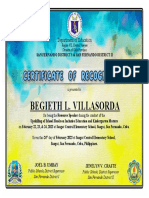 Education Certificate for Resource Speaker on Inclusive Education