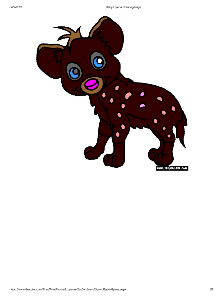 Baby-Hyena Coloring Page | PDF