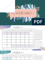 Calendario 2023 motivador mes visto completo estilo floral orgánico colorido