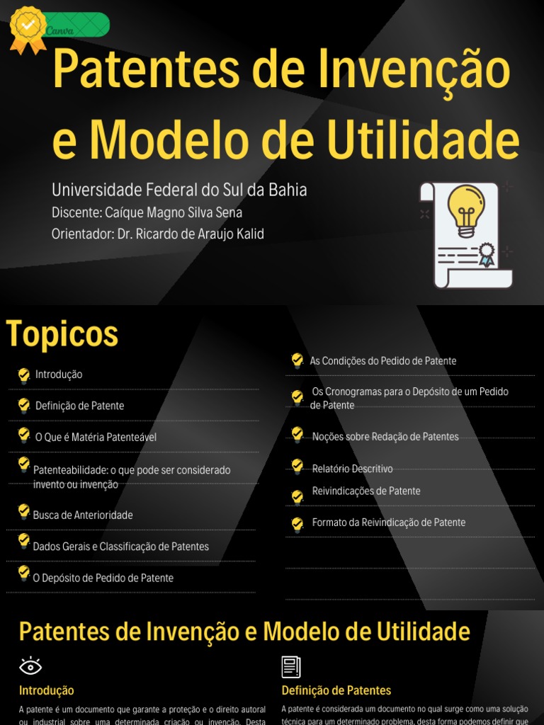 Patentes de Invenção e Modelo de Utilidade | PDF | Patente | Invenção