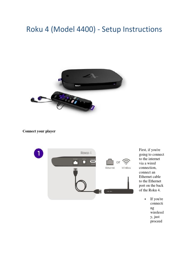 View of Roku 4 Model 4400 Setup Guide | PDF