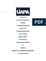 Tarea 1 Presupuesto Empresarial