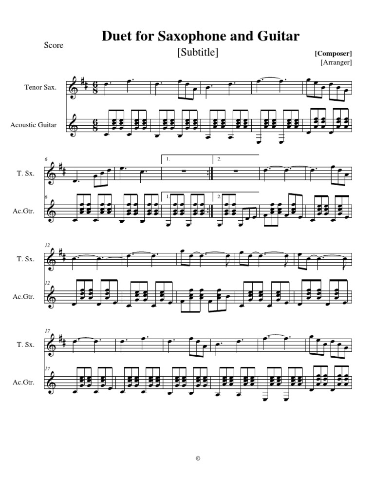 Duet for Saxophone and Guitar 1.0