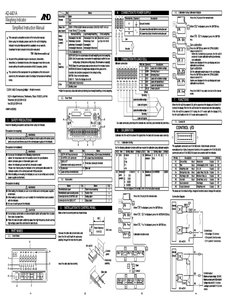 AD-4401A Simplified Manual - English | PDF | Electrical Connector ...