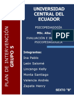 Plan de Intervención