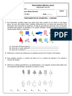 Figuras geométricas planas e espaciais