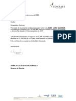 Certificación laboral auxiliar aseo 2023