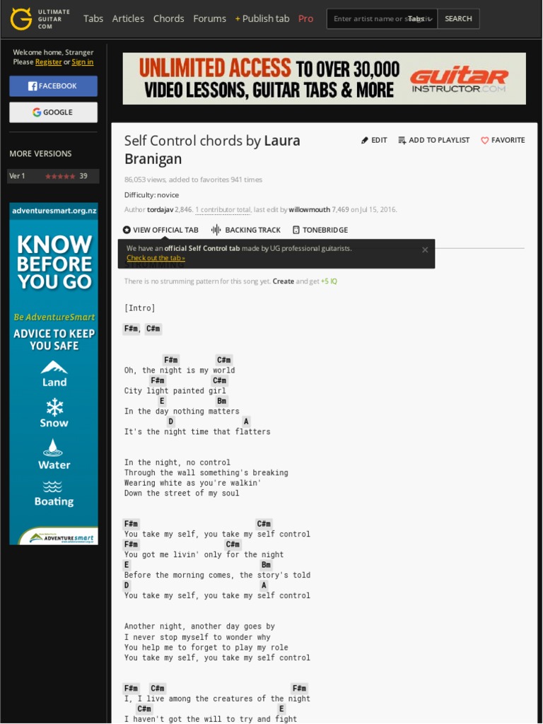 Laura Branigan-Self Control Chords 660754 | PDF | Recorded Music