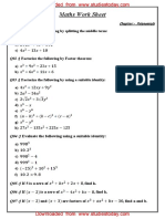 CBSE Class 9 Mathematics Worksheet - Polynomials PDF