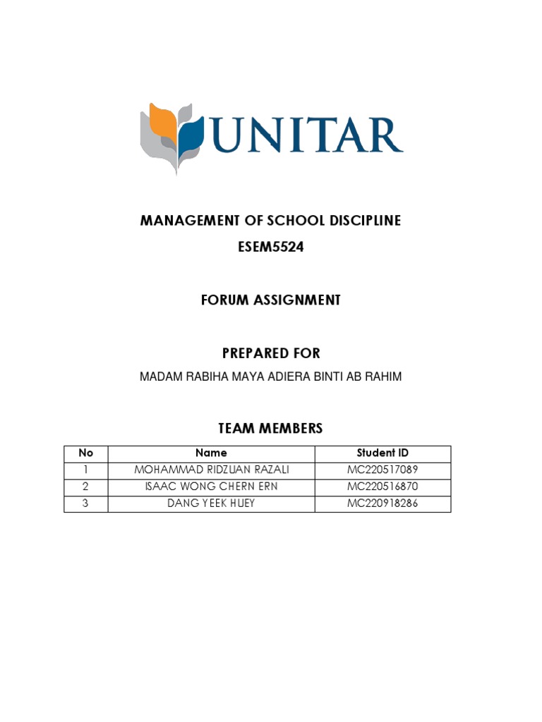 Types Of School Discipline Pdf