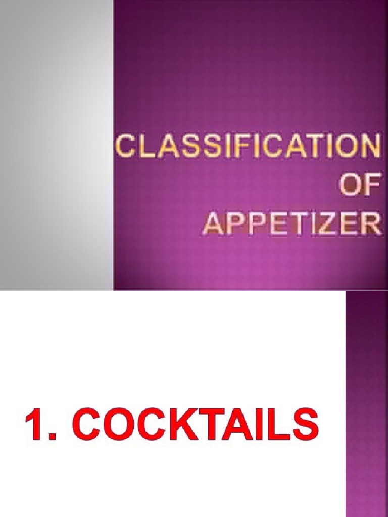 5 Classification of Appetizer PDF