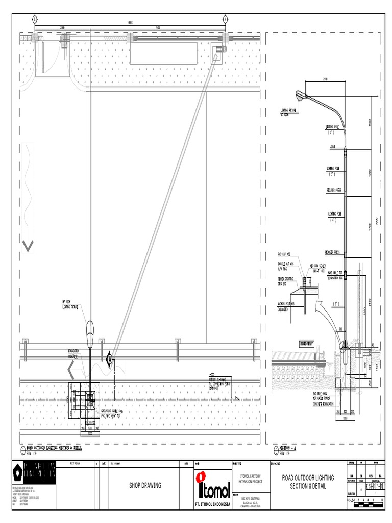 Shop Drawing Road Outdoor Lighting Section & Detail Pt. Itomol Indonesia PDF