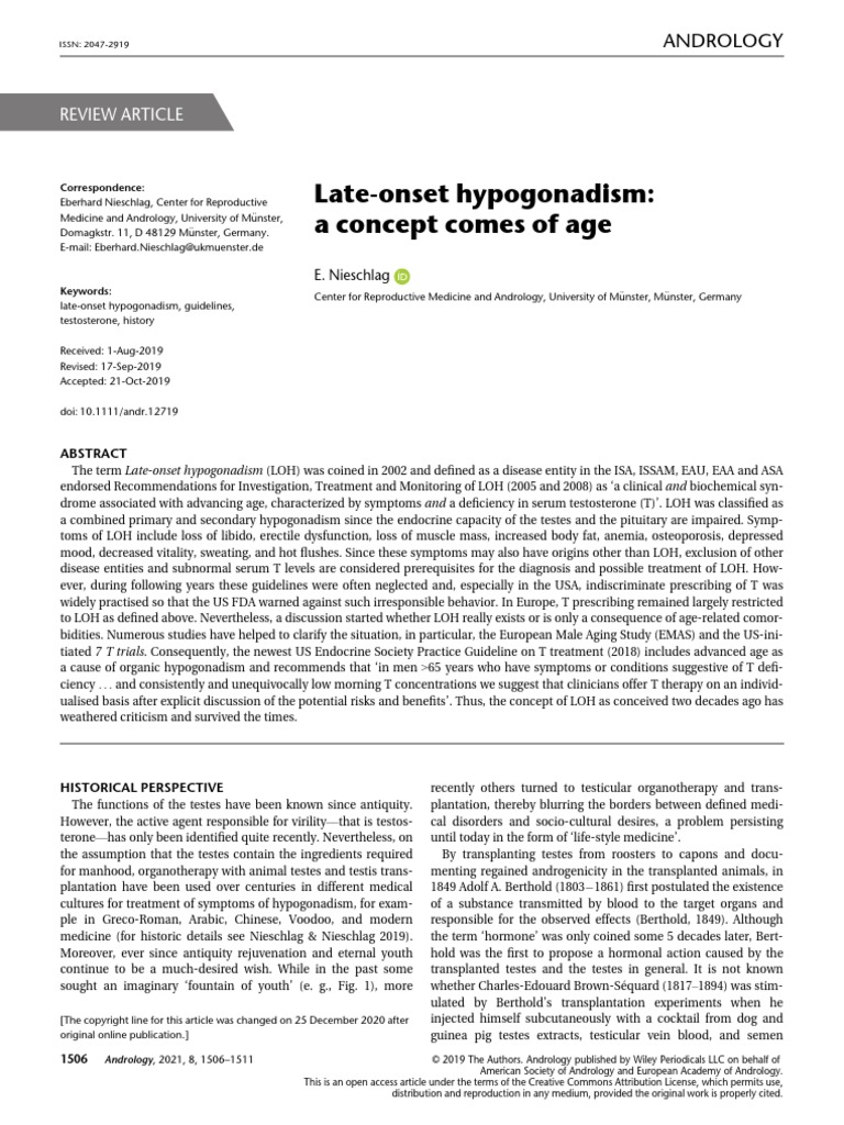 2019 late onset hypogonadism pdf testosterone reproductive system