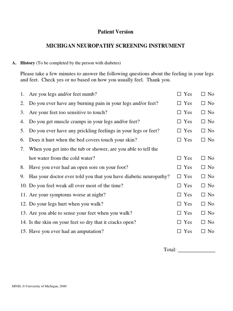 MNSI Patient | PDF