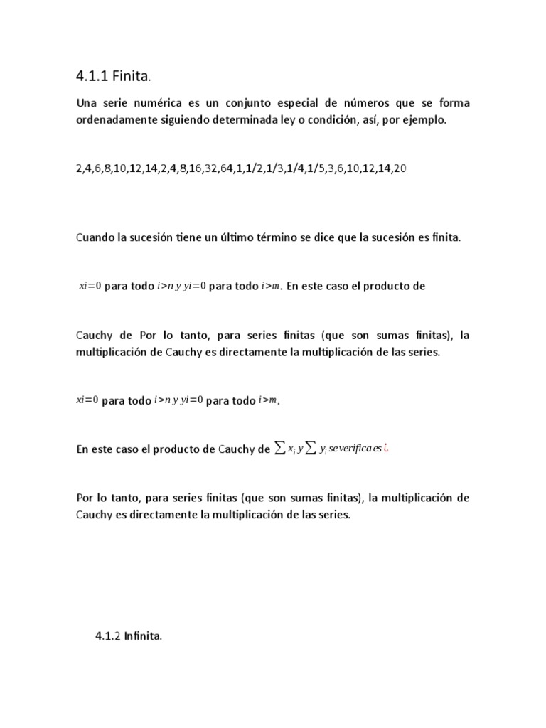 Sucesiones y series finitas en matemáticas | PDF | Métodos y materiales ...