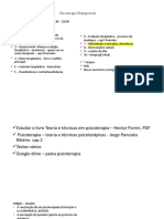 Psicoterapia Transpessoal - Planejamento Do Curso