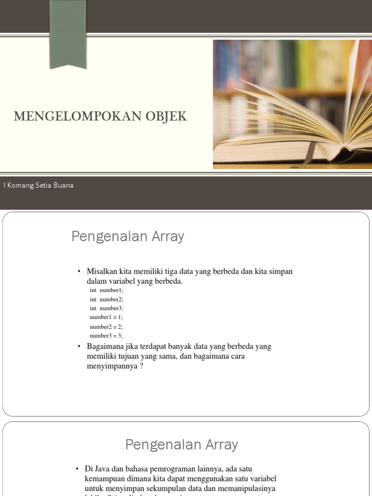 Pengenalan dan Penggunaan Array di Java | PDF