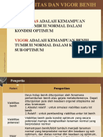 Kuliah Ke 5 VIABILITAS DAN VIGOR BENIH