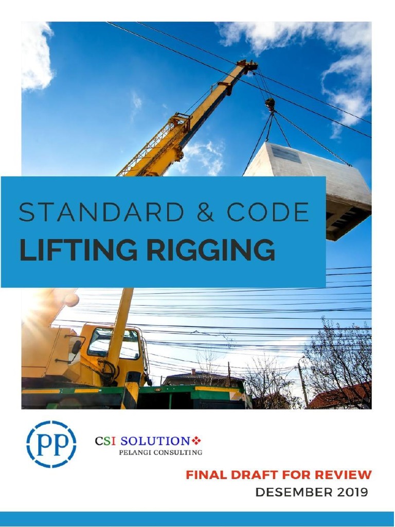 Standard & Code Pekerjaan Lifting Rigging Draft For Review PDF