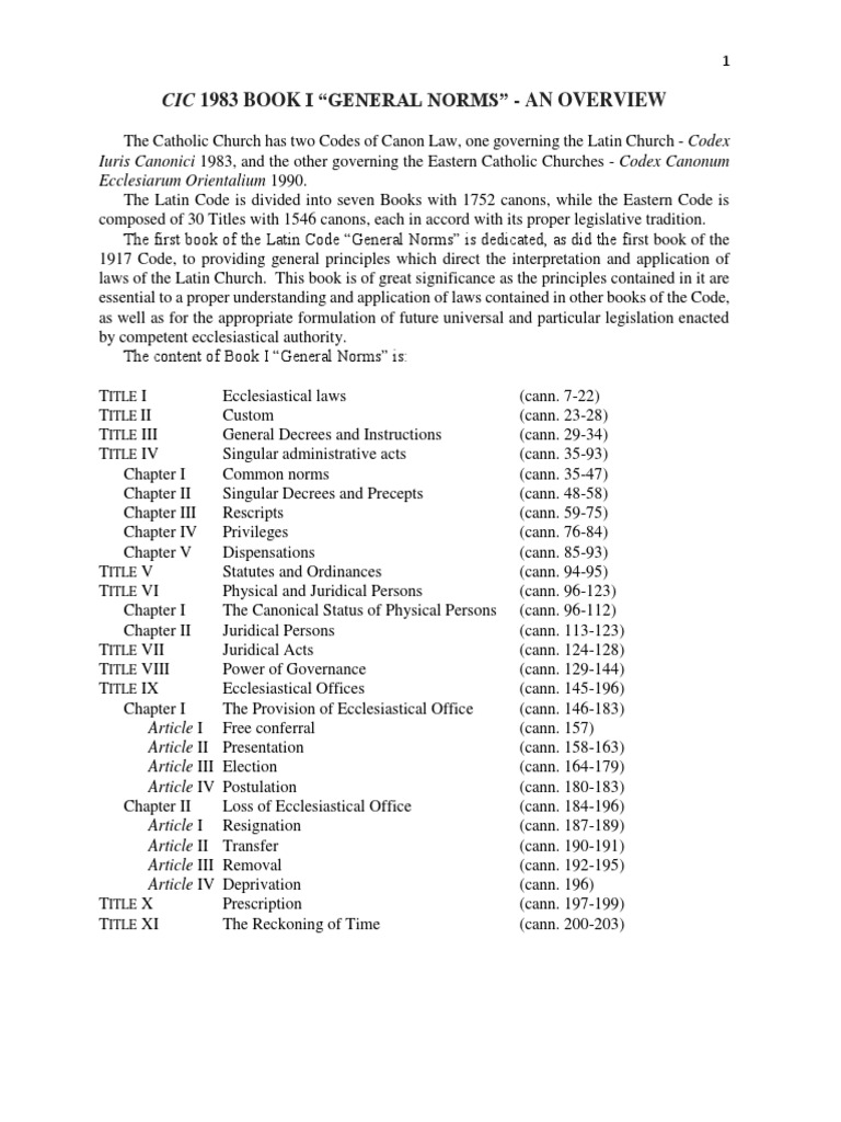 Class notes on general norms pdf canon law catholic church