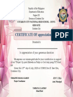 CCNHS Don E. Sero Site Certificate of Appreciation