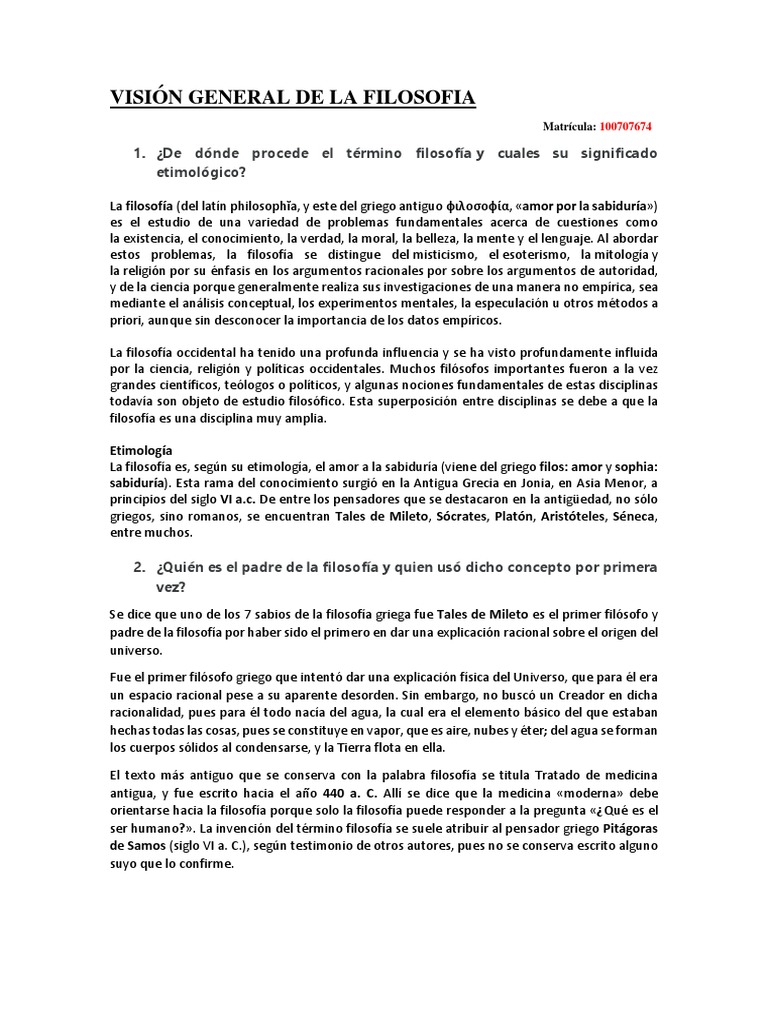 Visión General de La Filosofia | PDF | Conocimiento | Verdad