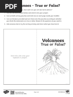 T He 706 Volcanoes True or False Sorting Activity Sheet English - Ver - 4