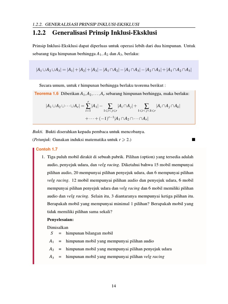 Generalisasi Prinsip Inklusi-Eksklusi | PDF
