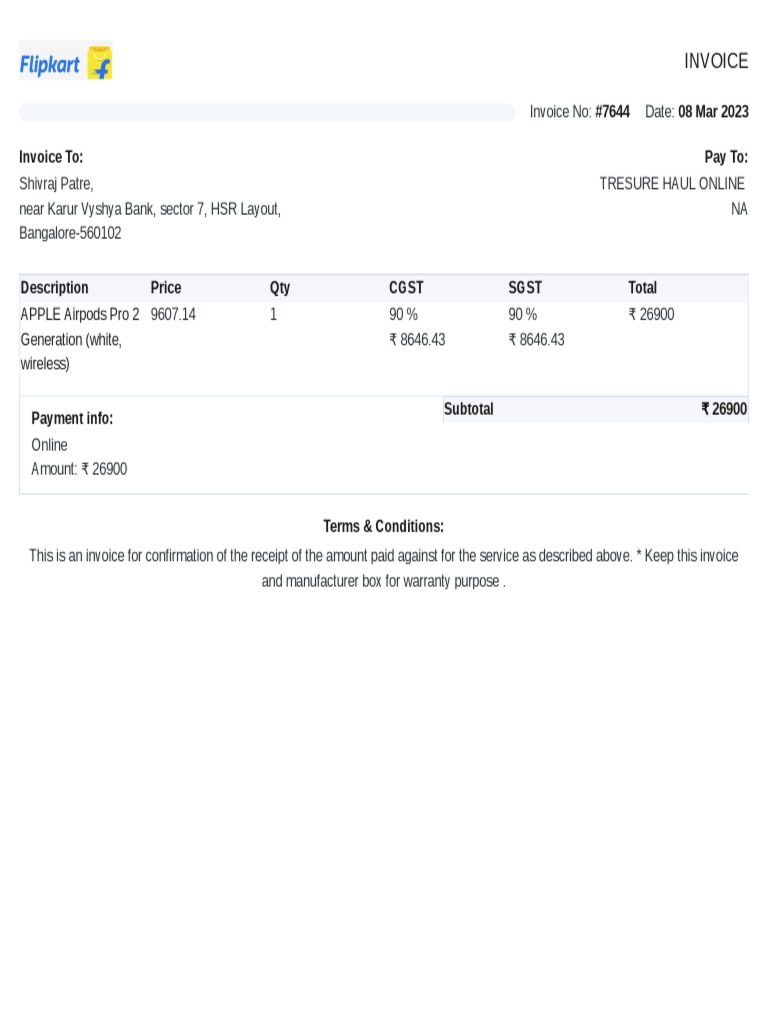 E Commerce Invoice Template 4 PDF