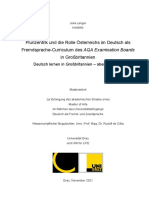 Plurizentrik Und Die Rolle Ã Sterreichs Im Deutsch Als Fremdsprache-Curriculum Des AQA Examination Boards in GroÃ Britannien