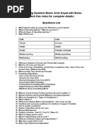 Operating Systems Sheet - Arsh Goyal