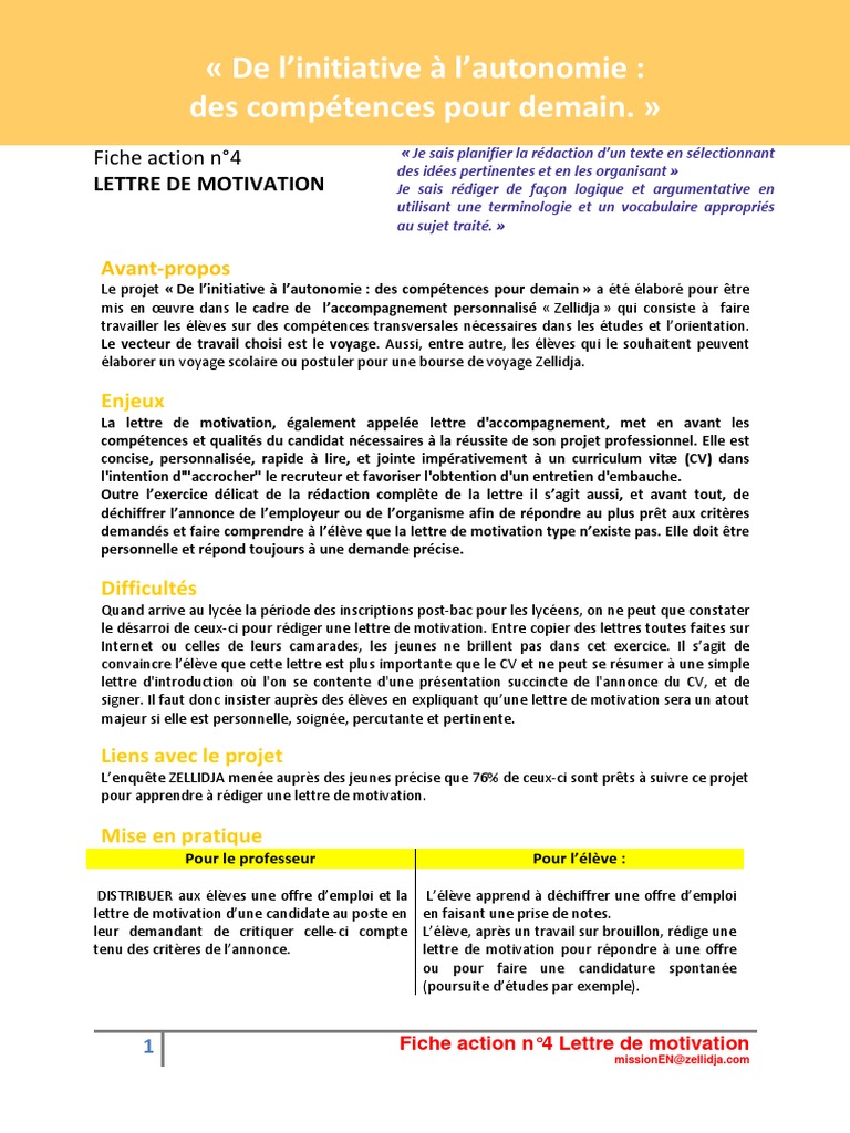 Rédaction efficace de lettres de motivation | PDF | Motivation | Motivant