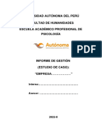 Estructura de Informe de Gestión (Estudio de Caso)