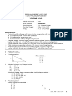 Soal PAT Matematika Kelas VIII - K13