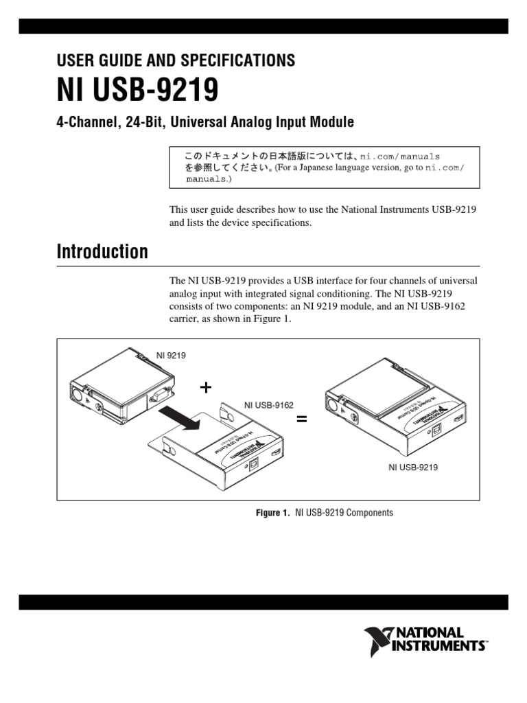 NI USB9219 Analog To Digital Converter Microsoft Visual Studio