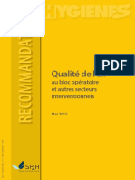 SF2H - Recommandations - Qualite de L Air Au Bloc Operatoire Et Autres Secteurs Interventionnels 2015