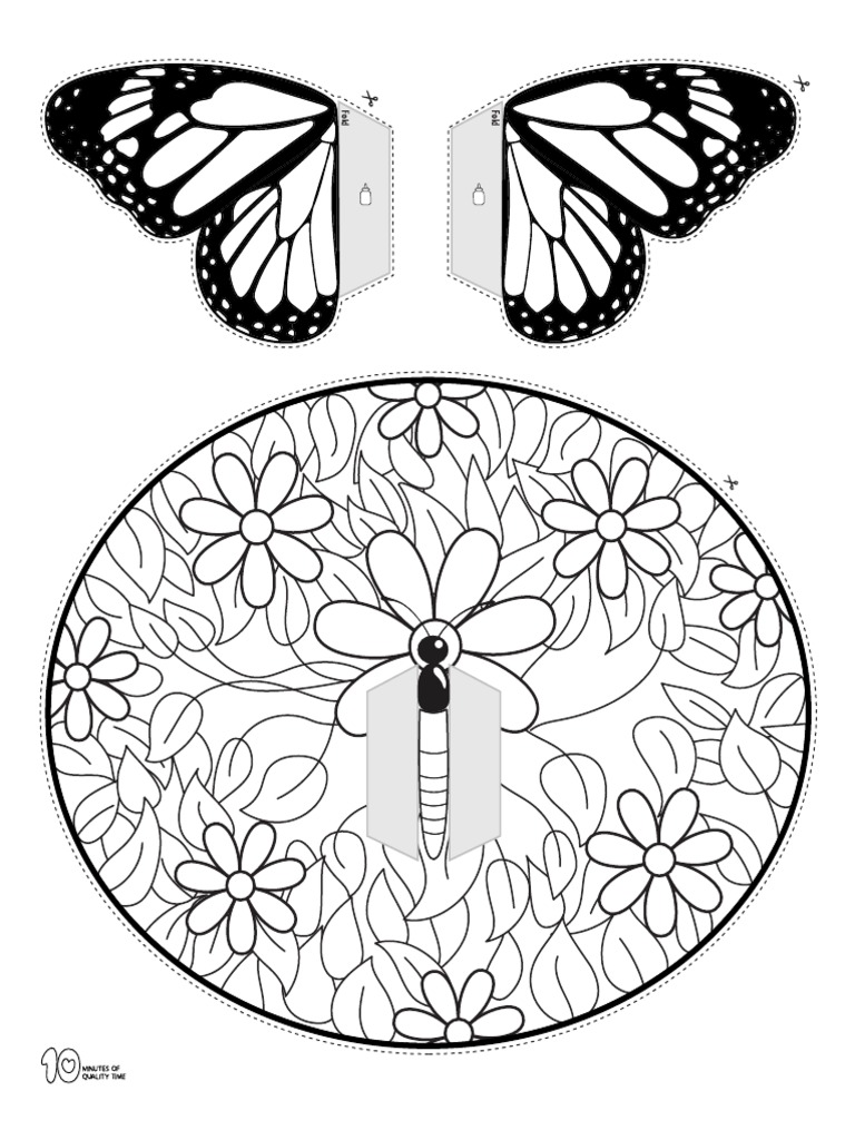 3D Paper Butterfly Craft BW PDF | PDF