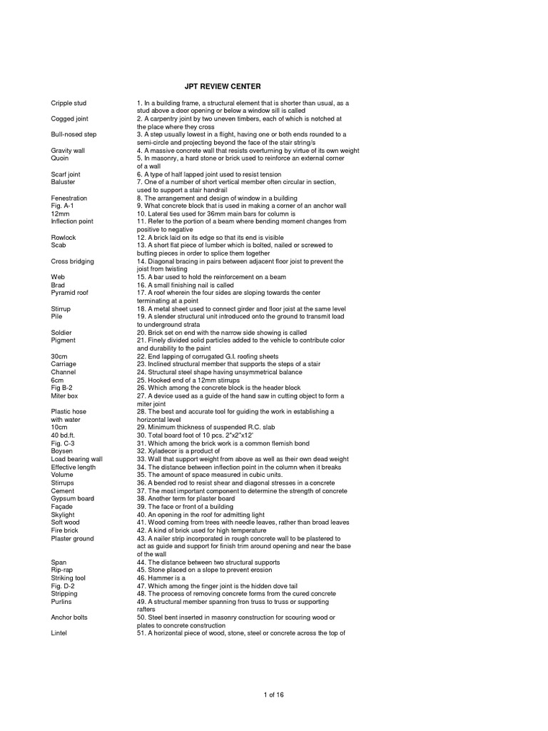 JPT Building Materials 1 | PDF | Deep Foundation | Framing (Construction)