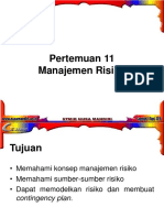 Pertemuan 11 Manajemen Risiko