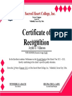Quarterly Recognition Certificates