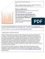 Ethical Issues and Guidelines For Conducting Data Analysis in Psychological Research (Optional Reading) PDF