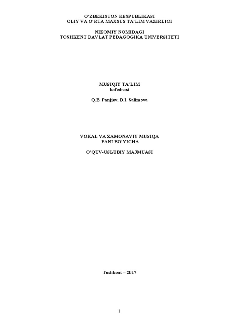 Portal - guldu.uz-VOKAL VA ZAMONAVIY MUSIQA | PDF