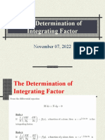 The Determination of Integrating Factor
