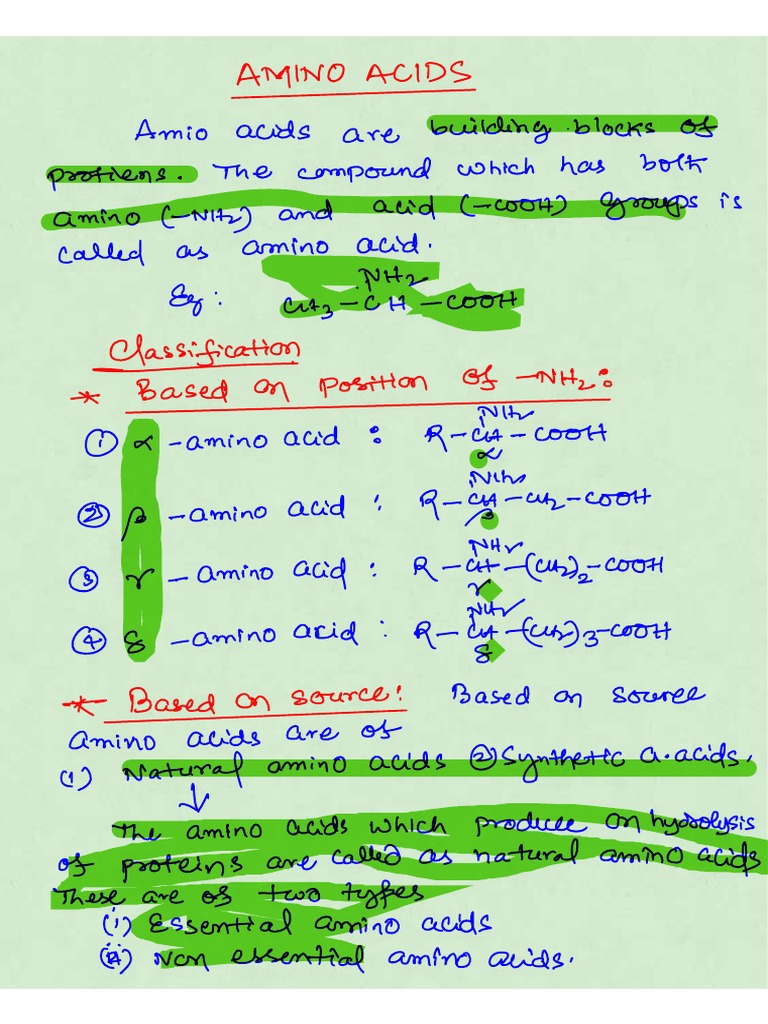 Amino Acids Revised PDF | PDF