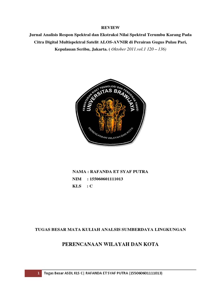 Pemetaan Terumbu Karang dengan ALOS AVNIR | PDF