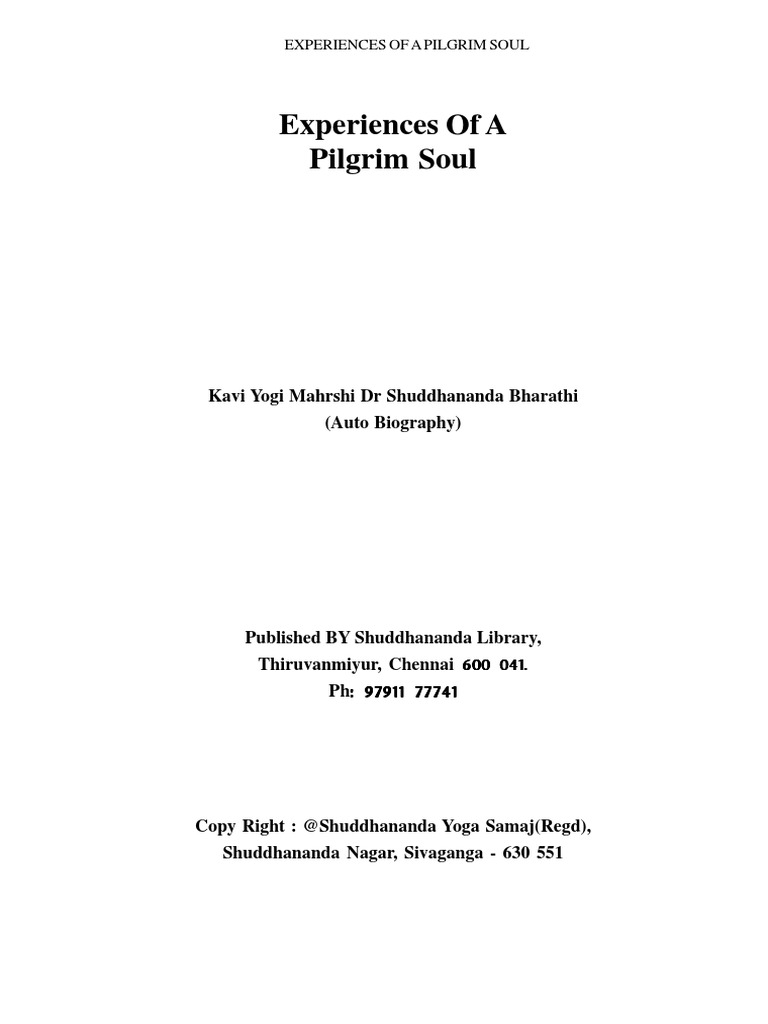 Experiences of A Pilgrim Soul, PDF, Soul