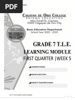 TLE 7 - First Quarter Week 5 Module