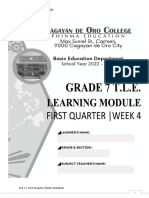 TLE 7 - First Quarter Week 4 Module