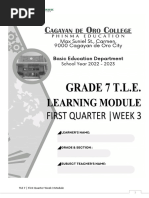 TLE 7 - First Quarter Week 3 Module